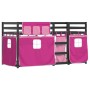 Litera con cortinas madera maciza de pino rosa 90x200 cm de , Camas y somieres - Ref: Foro24-3283936, Precio: 236,33 €, Descu...