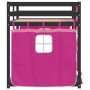 Litera con cortinas madera maciza de pino rosa 90x200 cm de , Camas y somieres - Ref: Foro24-3283936, Precio: 236,33 €, Descu...