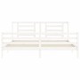 Estructura cama de matrimonio con cabecero madera maciza blanco de vidaXL, Camas y somieres - Ref: Foro24-3194717, Precio: 15...