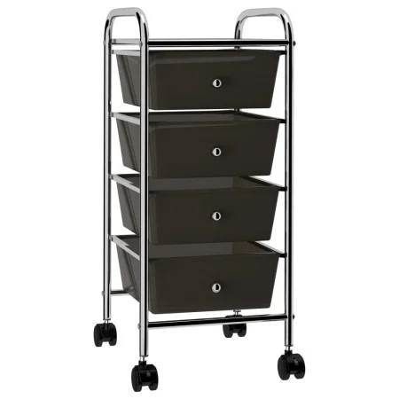 Tragbarer Aufbewahrungswagen mit 4 schwarzen Kunststoffschubladen von vidaXL, Lastenstapler - Ref: Foro24-320398, Preis: 56,3...