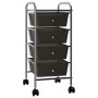 Carrito de almacenaje portátil 4 cajones plástico negro de vidaXL, Carretillas de carga - Ref: Foro24-320398, Precio: 56,86 €...