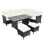 Set de muebles de jardín 4 pzas y cojines ratán sintético negro de , Conjuntos de jardín - Ref: Foro24-43106, Precio: 587,64 ...
