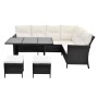Set de muebles de jardín 4 pzas y cojines ratán sintético negro de , Conjuntos de jardín - Ref: Foro24-43106, Precio: 587,64 ...