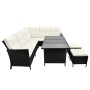 Set de muebles de jardín 4 pzas y cojines ratán sintético negro de , Conjuntos de jardín - Ref: Foro24-43106, Precio: 587,64 ...