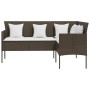Sofá en forma de L con cojines ratán sintético marrón de , Sofás de exterior - Ref: Foro24-318586, Precio: 200,65 €, Descuent...