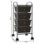 Carrito de almacenaje portátil 4 cajones plástico negro de vidaXL, Carretillas de carga - Ref: Foro24-320398, Precio: 56,86 €...