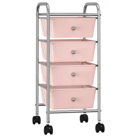 Carrito de almacenaje portátil 4 cajones plástico rosa de vidaXL, Carretillas de carga - Ref: Foro24-320400, Precio: 52,50 €,...