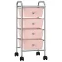 Portable storage cart with 4 pink plastic drawers by vidaXL, Cargo forklifts - Ref: Foro24-320400, Price: 52,50 €, Discount: %