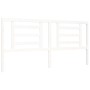 Estructura cama de matrimonio con cabecero madera maciza blanco de vidaXL, Camas y somieres - Ref: Foro24-3194717, Precio: 15...