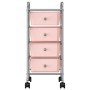 Carrito de almacenaje portátil 4 cajones plástico rosa de vidaXL, Carretillas de carga - Ref: Foro24-320400, Precio: 53,29 €,...