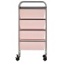 Carrito de almacenaje portátil 4 cajones plástico rosa de vidaXL, Carretillas de carga - Ref: Foro24-320400, Precio: 53,29 €,...