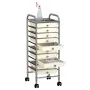 Portable storage cart with 10 white plastic drawers by vidaXL, Cargo forklifts - Ref: Foro24-320403, Price: 61,47 €, Discount: %