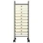 Carrito de almacenaje portátil 10 cajones plástico blanco de vidaXL, Carretillas de carga - Ref: Foro24-320403, Precio: 61,47...