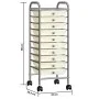 Carrito de almacenaje portátil 10 cajones plástico blanco de vidaXL, Carretillas de carga - Ref: Foro24-320403, Precio: 61,47...