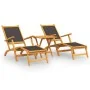 Garden chairs with footrest and textilene acacia wood table by , Loungers - Ref: Foro24-3120443, Price: 218,78 €, Discount: %