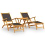 Sillas de jardín con reposapiés y mesa madera acacia textilene de , Tumbonas - Ref: Foro24-3120443, Precio: 220,57 €, Descuen...