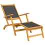 Sillas de jardín con reposapiés y mesa madera acacia textilene de , Tumbonas - Ref: Foro24-3120443, Precio: 220,57 €, Descuen...