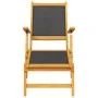 Garden chairs with footrest and textilene acacia wood table by , Loungers - Ref: Foro24-3120443, Price: 218,78 €, Discount: %