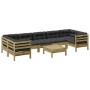 Set de sofás jardín 8 pzas con cojines madera pino impregnada de , Conjuntos de jardín - Ref: Foro24-3299341, Precio: 683,69 ...