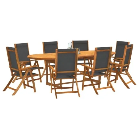 Juego comedor de jardín 9 pzas madera maciza acacia y textileno de , Conjuntos de jardín - Ref: Foro24-3279263, Precio: 1,00 ...