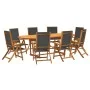Juego comedor de jardín 9 pzas madera maciza acacia y textileno de , Conjuntos de jardín - Ref: Foro24-3279263, Precio: 1,00 ...