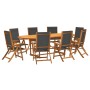 Juego comedor de jardín 9 pzas madera maciza acacia y textileno de , Conjuntos de jardín - Ref: Foro24-3279263, Precio: 1,00 ...