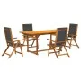 Juego comedor de jardín 5 pzas madera maciza acacia y textileno de , Conjuntos de jardín - Ref: Foro24-3279268, Precio: 512,5...
