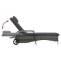 Tumbona con ruedas ratán sintético gris de , Tumbonas - Ref: Foro24-48197, Precio: 189,09 €, Descuento: %