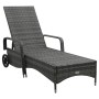 Tumbona con ruedas ratán sintético gris de , Tumbonas - Ref: Foro24-48197, Precio: 189,09 €, Descuento: %
