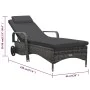 Gray synthetic rattan lounger with wheels by , Loungers - Ref: Foro24-48197, Price: 187,36 €, Discount: %