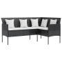 Sofá en forma de L con cojines ratán sintético negro de , Sofás de exterior - Ref: Foro24-318587, Precio: 214,99 €, Descuento: %