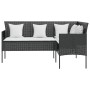 Sofá en forma de L con cojines ratán sintético negro de , Sofás de exterior - Ref: Foro24-318587, Precio: 214,99 €, Descuento: %