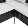 Sofá en forma de L con cojines ratán sintético negro de , Sofás de exterior - Ref: Foro24-318587, Precio: 214,99 €, Descuento: %