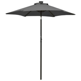 Sombrilla con luces LED aluminio antracita 200x211 cm de , Sombrillas - Ref: Foro24-313559, Precio: 96,96 €, Descuento: %