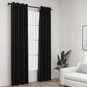 Verdunkelungsvorhang mit Ösen im Leinen-Look, 2 Stück, Anthrazit, 140x245 cm. von vidaXL, Vorhänge und Gardinen - Ref: Foro24...