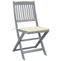 Sillas de jardín plegables 4 uds cojines madera maciza acacia de , Sillas de jardín - Ref: Foro24-3064565, Precio: 208,48 €, ...