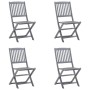 Sillas de jardín plegables 4 uds cojines madera maciza acacia de , Sillas de jardín - Ref: Foro24-3064565, Precio: 208,48 €, ...