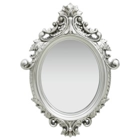 Espejo de pared estilo castillo plateado 56x76 cm de vidaXL, Espejos - Ref: Foro24-320358, Precio: 66,36 €, Descuento: %