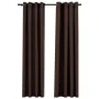 Cortinas opacas ojales look de lino 2 pzas gris topo 140x245 cm de vidaXL, Cortinas y visillos - Ref: Foro24-321202, Precio: ...