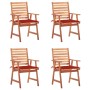 Sillas comedor de jardín y cojines 4 uds madera maciza acacia de , Sillas de jardín - Ref: Foro24-3078326, Precio: 319,36 €, ...