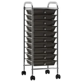 Carrito de almacenaje portátil 10 cajones plástico negro de vidaXL, Carretillas de carga - Ref: Foro24-320402, Precio: 60,73 ...