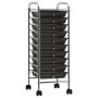 Carrito de almacenaje portátil 10 cajones plástico negro de vidaXL, Carretillas de carga - Ref: Foro24-320402, Precio: 64,02 ...