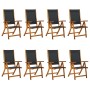 Sillas de jardín plegables 8 uds madera maciza acacia textileno de , Sillas de jardín - Ref: Foro24-3120456, Precio: 661,07 €...
