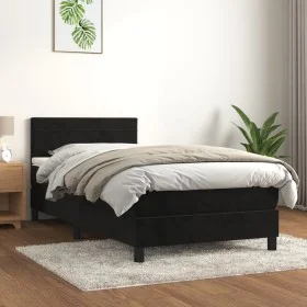 Box spring bed with black velvet mattress 100x200 cm by , Beds and slatted bases - Ref: Foro24-3141349, Price: 293,96 €, Disc...