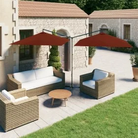 Sombrilla doble con poste de acero terracota 600x300 cm de , Sombrillas - Ref: Foro24-312559, Precio: 155,27 €, Descuento: %