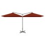 Sombrilla doble con poste de acero terracota 600x300 cm de , Sombrillas - Ref: Foro24-312559, Precio: 186,62 €, Descuento: %