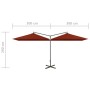 Sombrilla doble con poste de acero terracota 600x300 cm de , Sombrillas - Ref: Foro24-312559, Precio: 186,62 €, Descuento: %