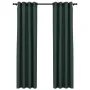 Blackout curtains with linen-look grommets, 2 pieces, green, 140x225 cm. by vidaXL, Curtains and curtains - Ref: Foro24-32118...
