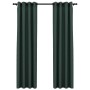 Cortinas opacas con ojales look de lino 2 pzas verde 140x225 cm de vidaXL, Cortinas y visillos - Ref: Foro24-321185, Precio: ...