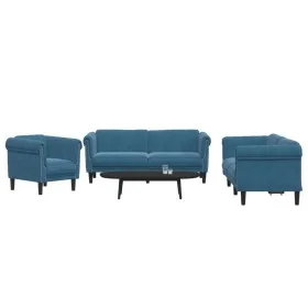 Juego de sofás 3 piezas terciopelo azul de , Sofás - Ref: Foro24-3209217, Precio: 812,83 €, Descuento: %